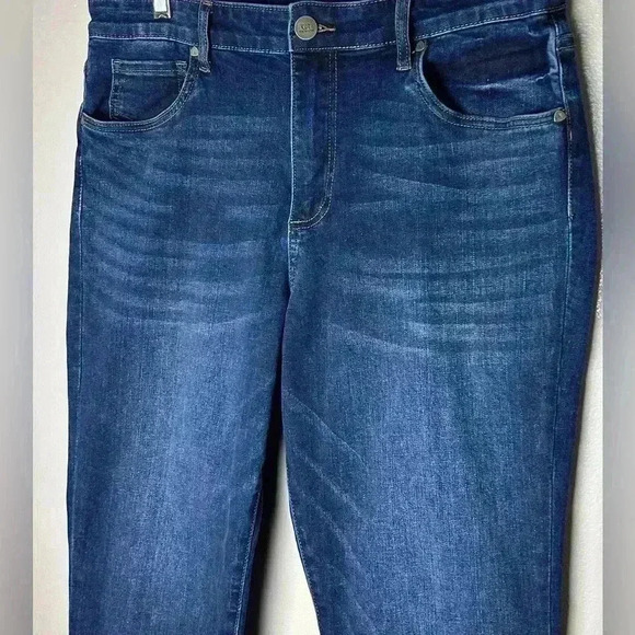 Kut from the Kloth High Rise Crop Straight Leg Stretch Jeans 12 Dark Wash - Picture 2 of 12